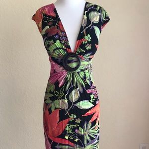 Cache dress. Size 2. 92% rayon/8% spandex.